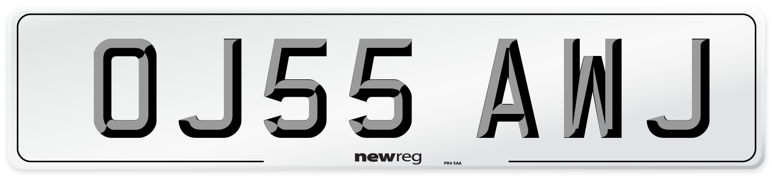 OJ55 AWJ Number Plate from New Reg